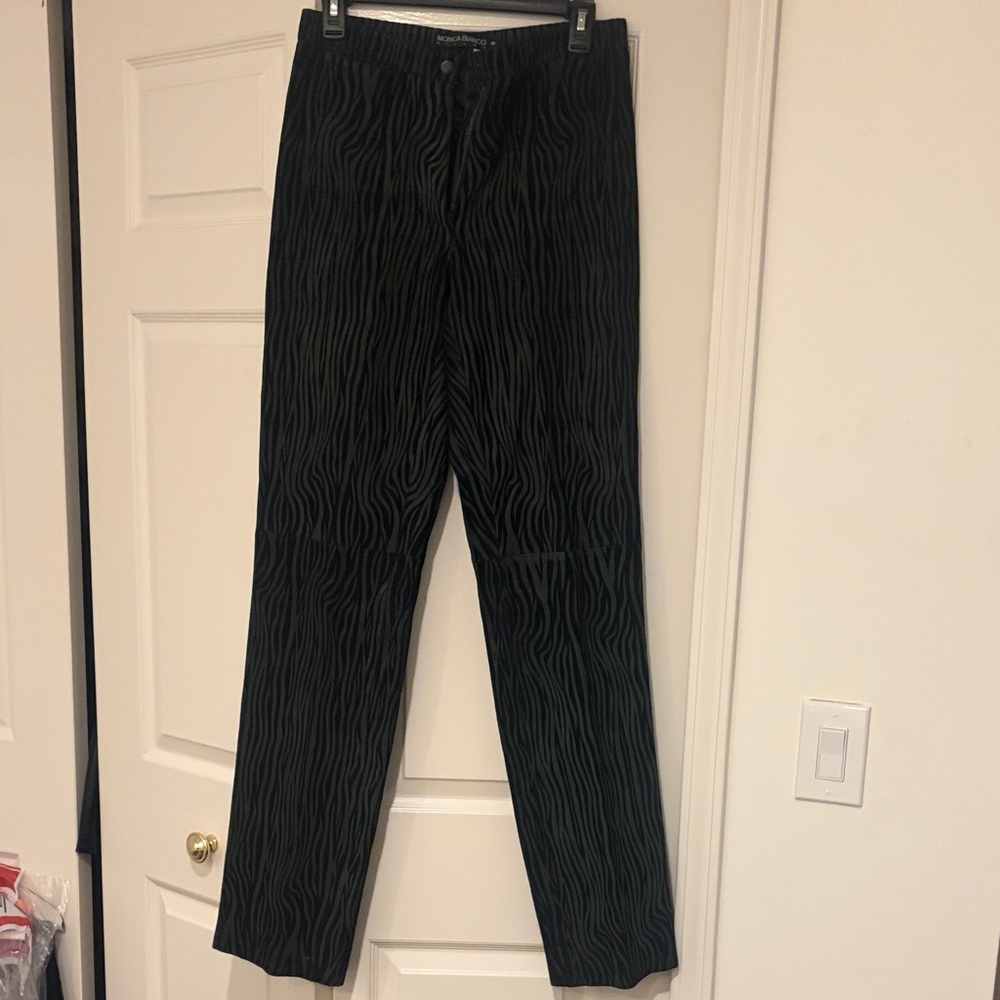 Women's Black Zebra Pattern Corduroy Pants